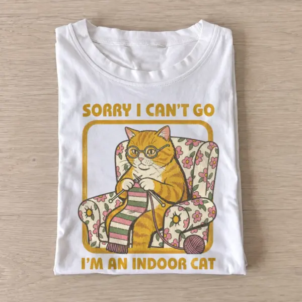 Sorry i cant go im an indoor cat t shirt white20indoor cat.webp