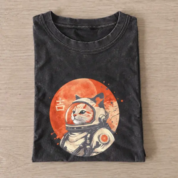 Space cat vintage t shirt washed20black20space cat.webp