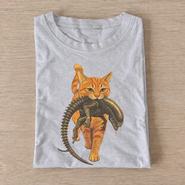Space monster cat graphic t shirt gray20space monster cat.webp