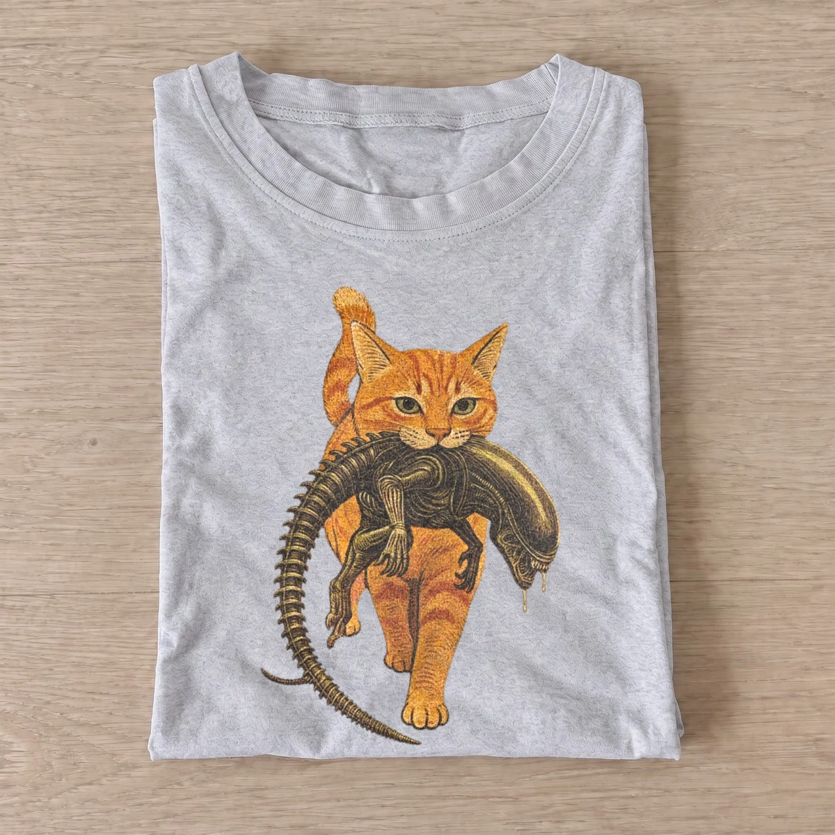 Space monster cat graphic t shirt gray20space monster cat.webp