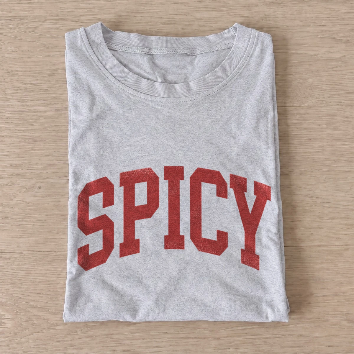 Spicy arched varsity t shirt gray20spicy.webp