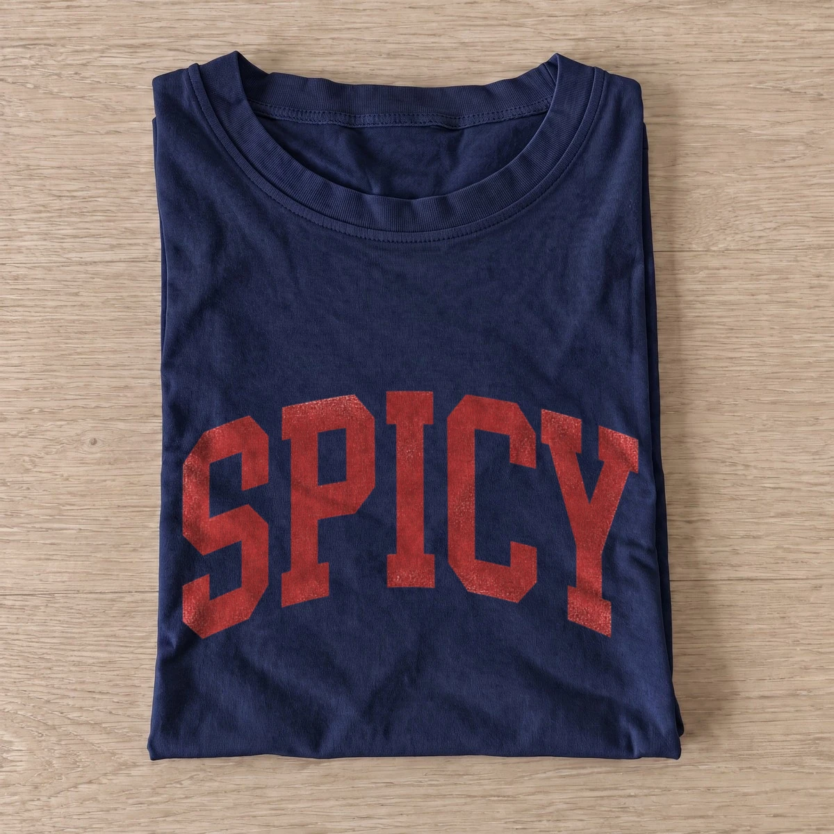 Spicy arched varsity t shirt navy20spicy.webp
