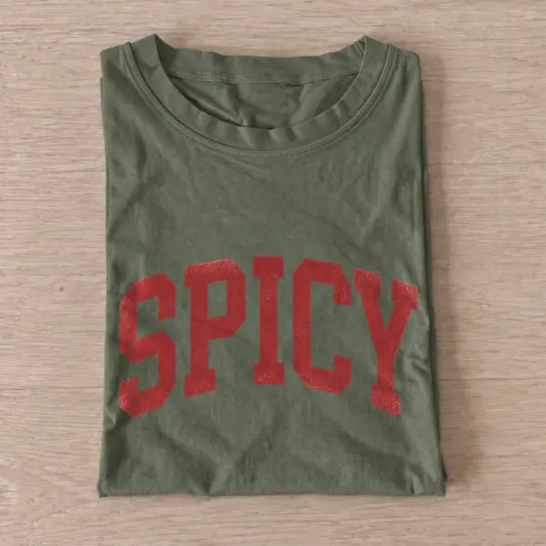 Spicy arched varsity t shirt olive20spicy.webp