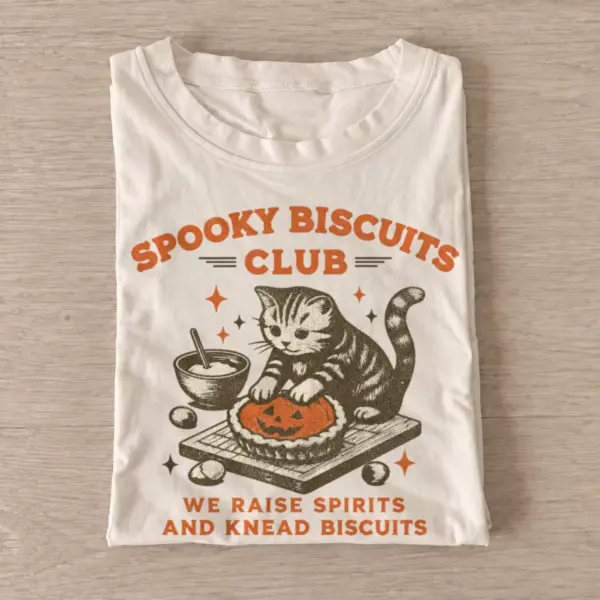 Spooky biscuits club cat t shirt sand20spooky biscuit club.webp
