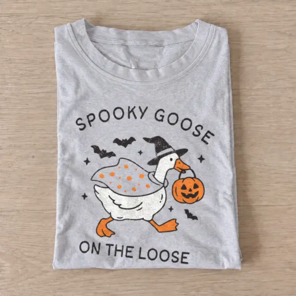 Spooky goose on the loose t shirt gray20spooky goose on the loose.webp
