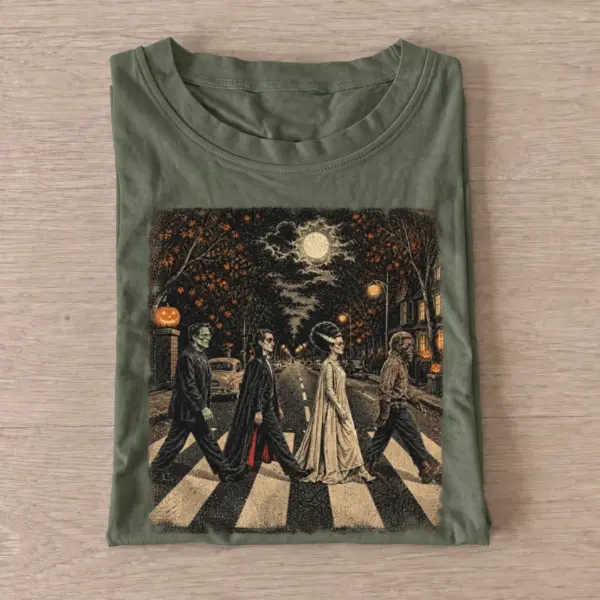 Spooky monster crosswalk halloween t shirt olive20spooky crosswalk.webp