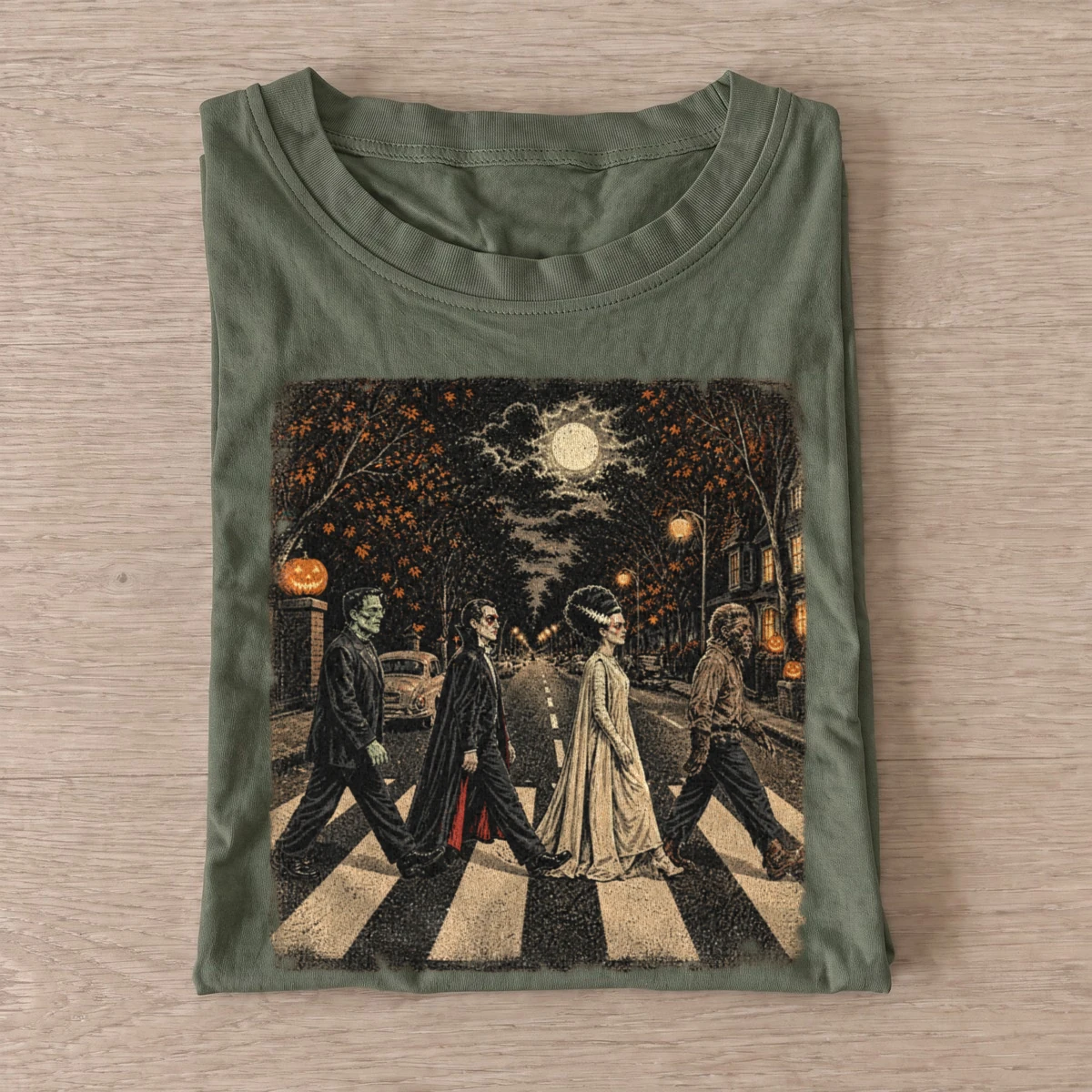 Spooky monster crosswalk halloween t shirt olive20spooky crosswalk.webp