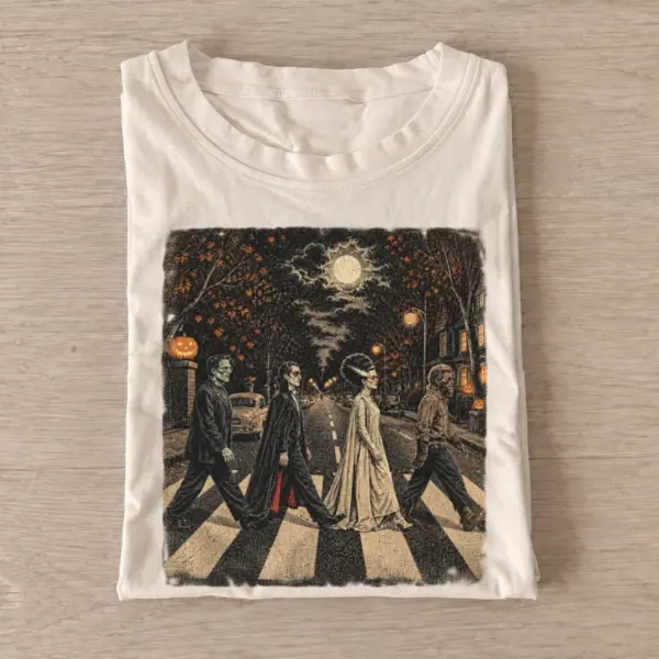 Spooky monster crosswalk halloween t shirt sand20spooky crosswalk.webp