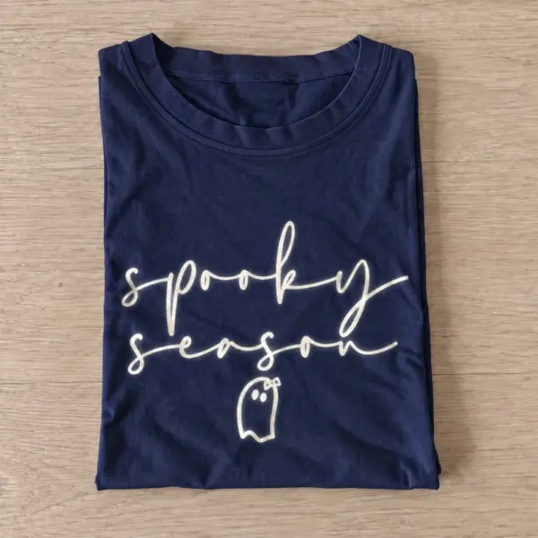 Spooky season script ghost t shirt navy20spooky season script.webp