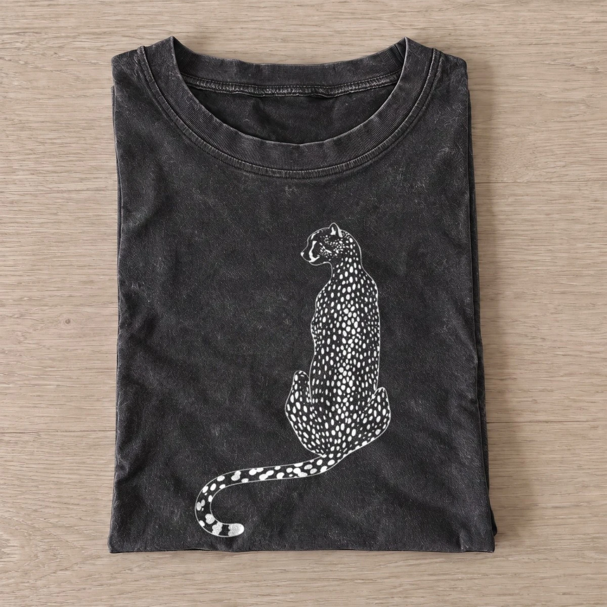 Spotted leopard vintage t shirt washed20black20spotted leopard.webp