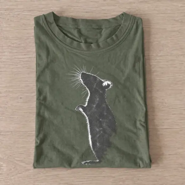 Standing upright rat t shirt olive20upright rat.webp