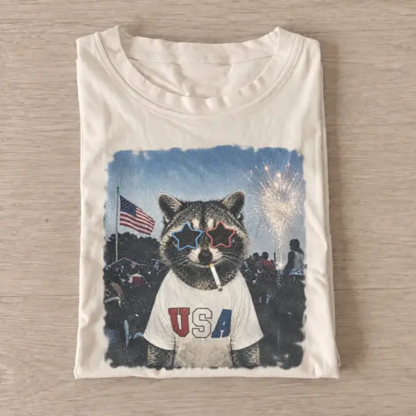 Star glasses usa raccoon t shirt sand20star glasses raccoon.webp