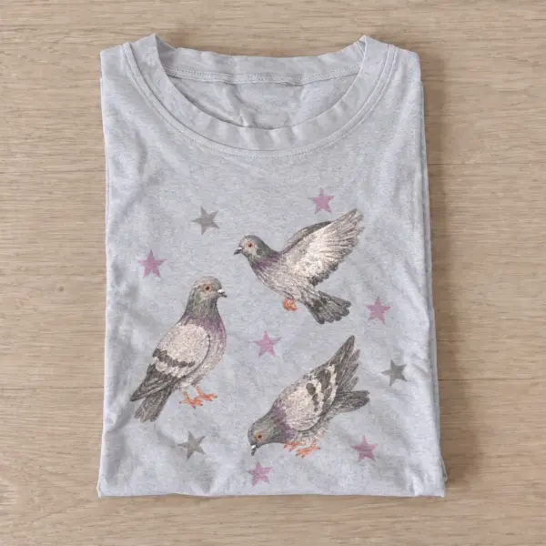 Star pigeons t shirt gray20star pigeons.webp