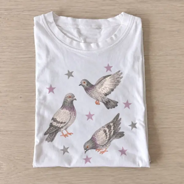 Star pigeons t shirt white20star pigeons.webp