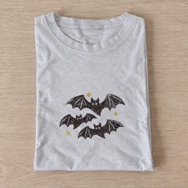 Starry bat trio t shirt gray20starry bat trio.webp