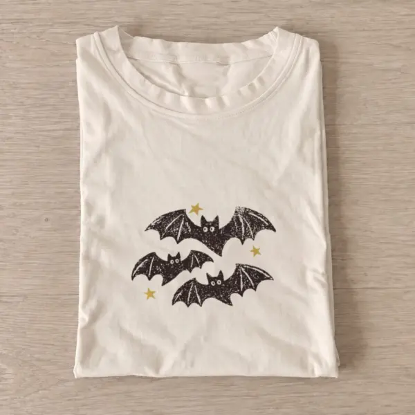 Starry Bat Trio Graphic T-Shirt — graphic design
