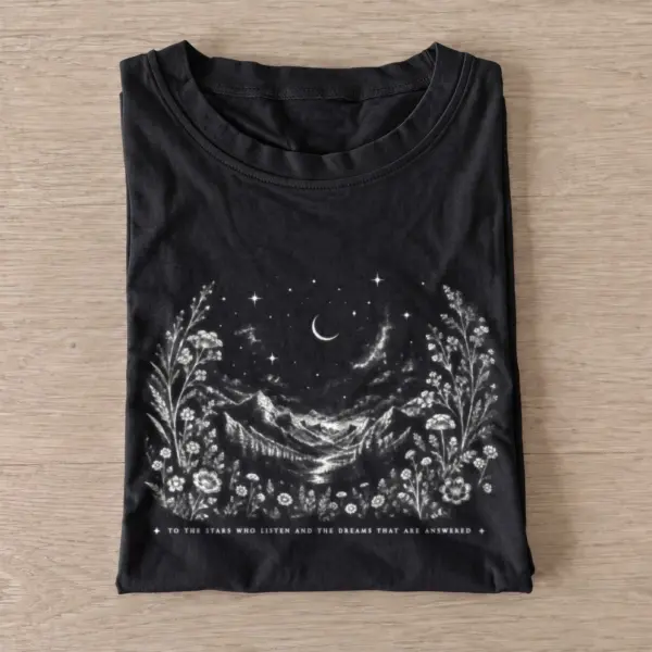 Starry mountain dreams t shirt black20starry mountain dreams.webp