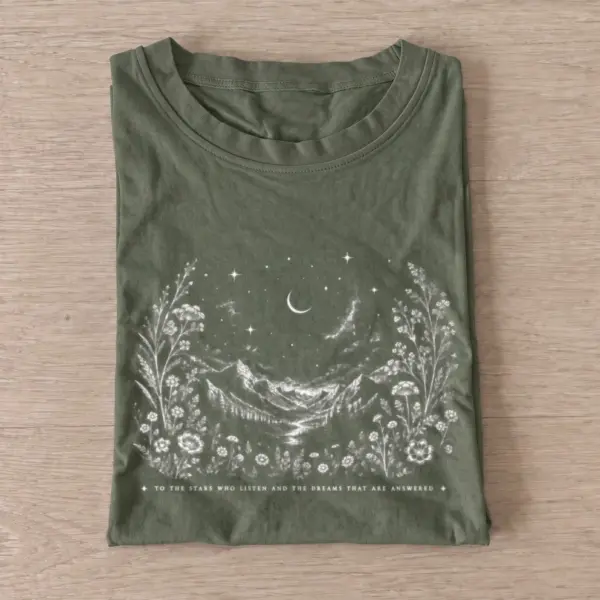 Starry mountain dreams t shirt olive20starry mountain dreams.webp