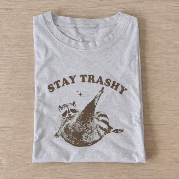 Stay trashy raccoon t shirt gray20stay trashy raccoon.webp