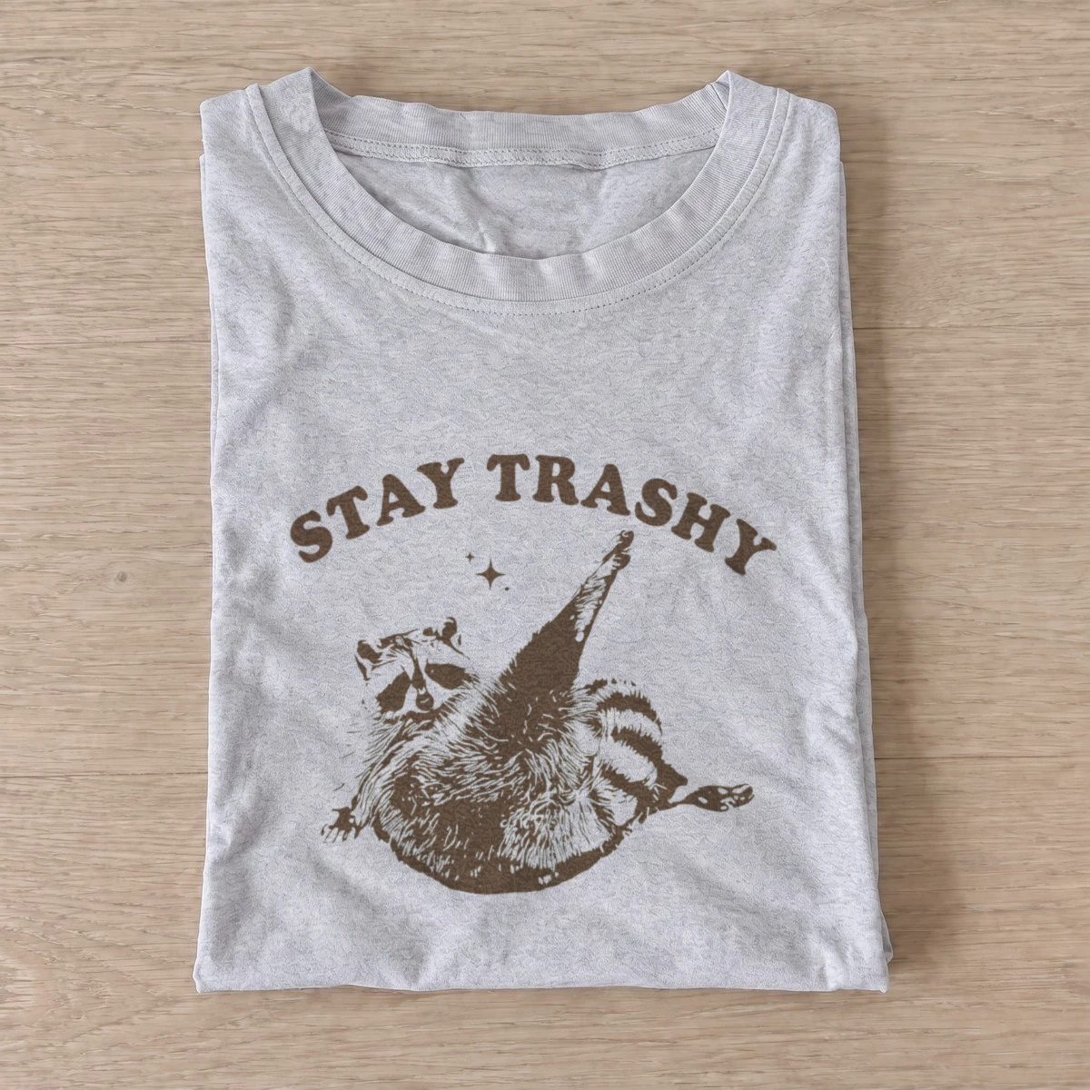 Stay trashy raccoon t shirt gray20stay trashy raccoon.webp