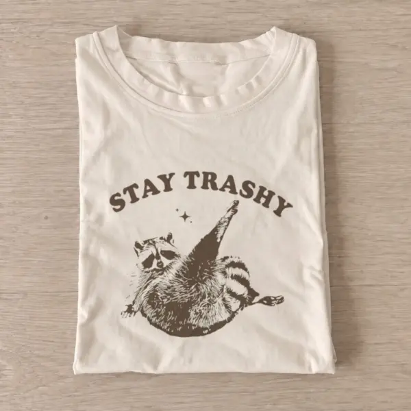 Stay trashy raccoon t shirt sand20stay trashy raccoon.webp