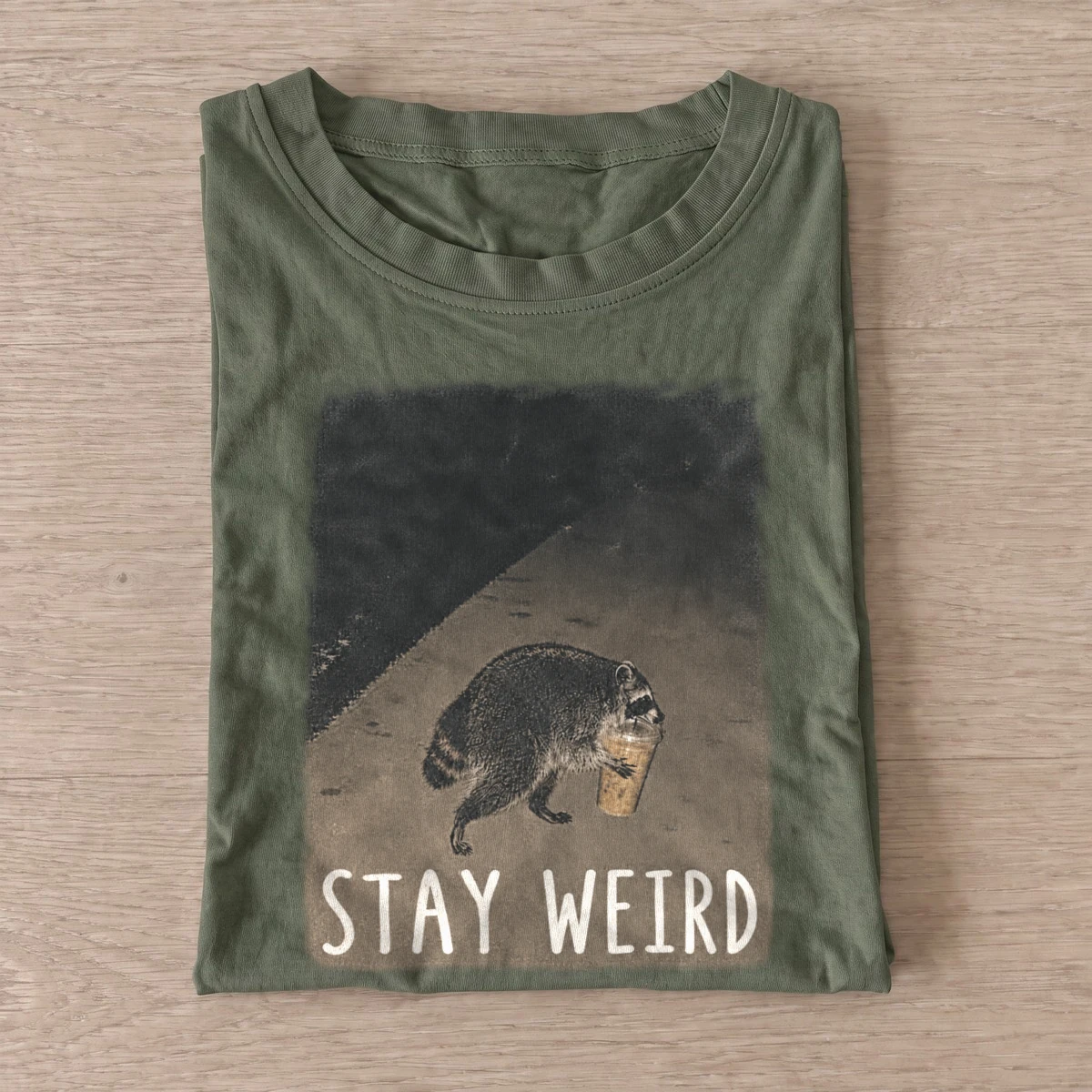 Stay weird coffee critter t shirt olive20stay weird coffee critter.webp