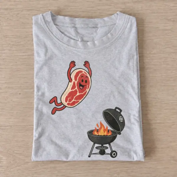 Steak diving bbq graphic t shirt gray20steak diving.webp