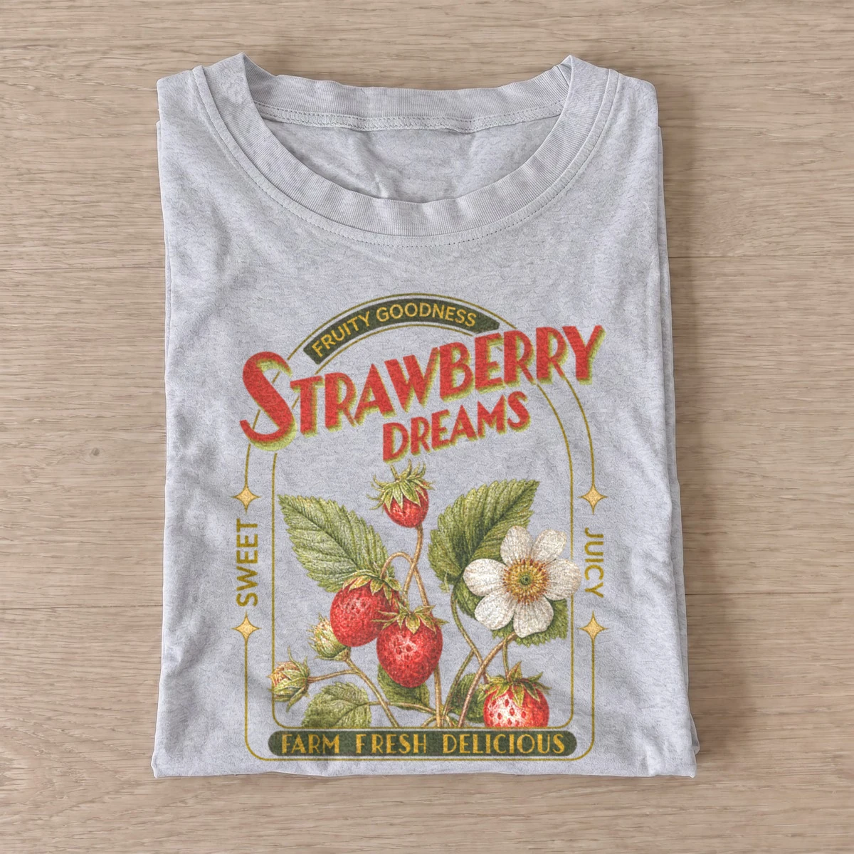 Strawberry dreams botanical graphic t shirt gray20strawberry dreams.webp