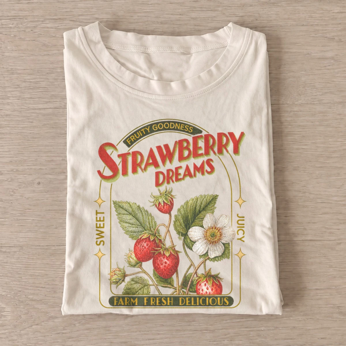 Strawberry dreams botanical graphic t shirt sand20strawberry dreams.webp