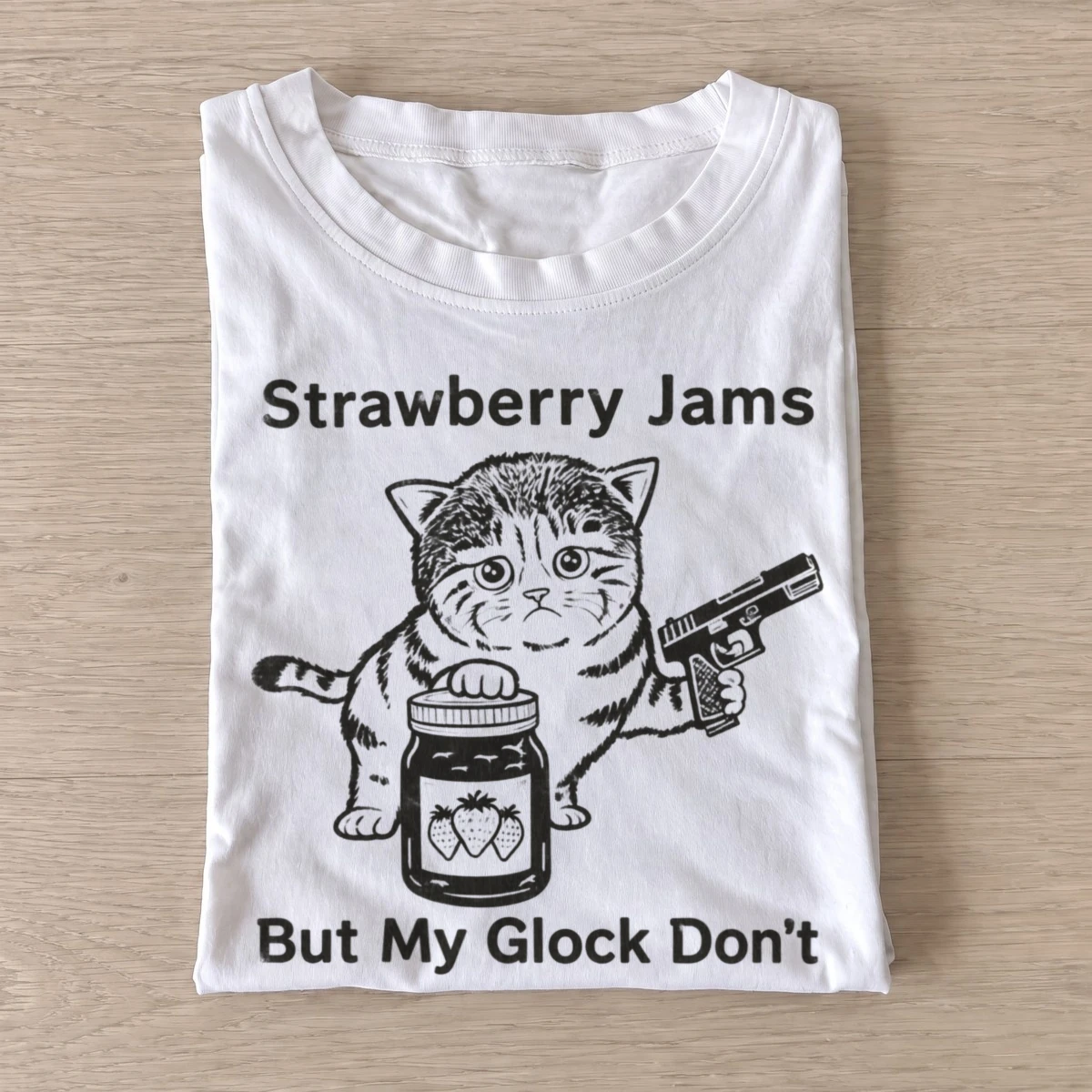 Strawberry jams but my glock dont kitten t shirt white20strawberry jams kitten.webp