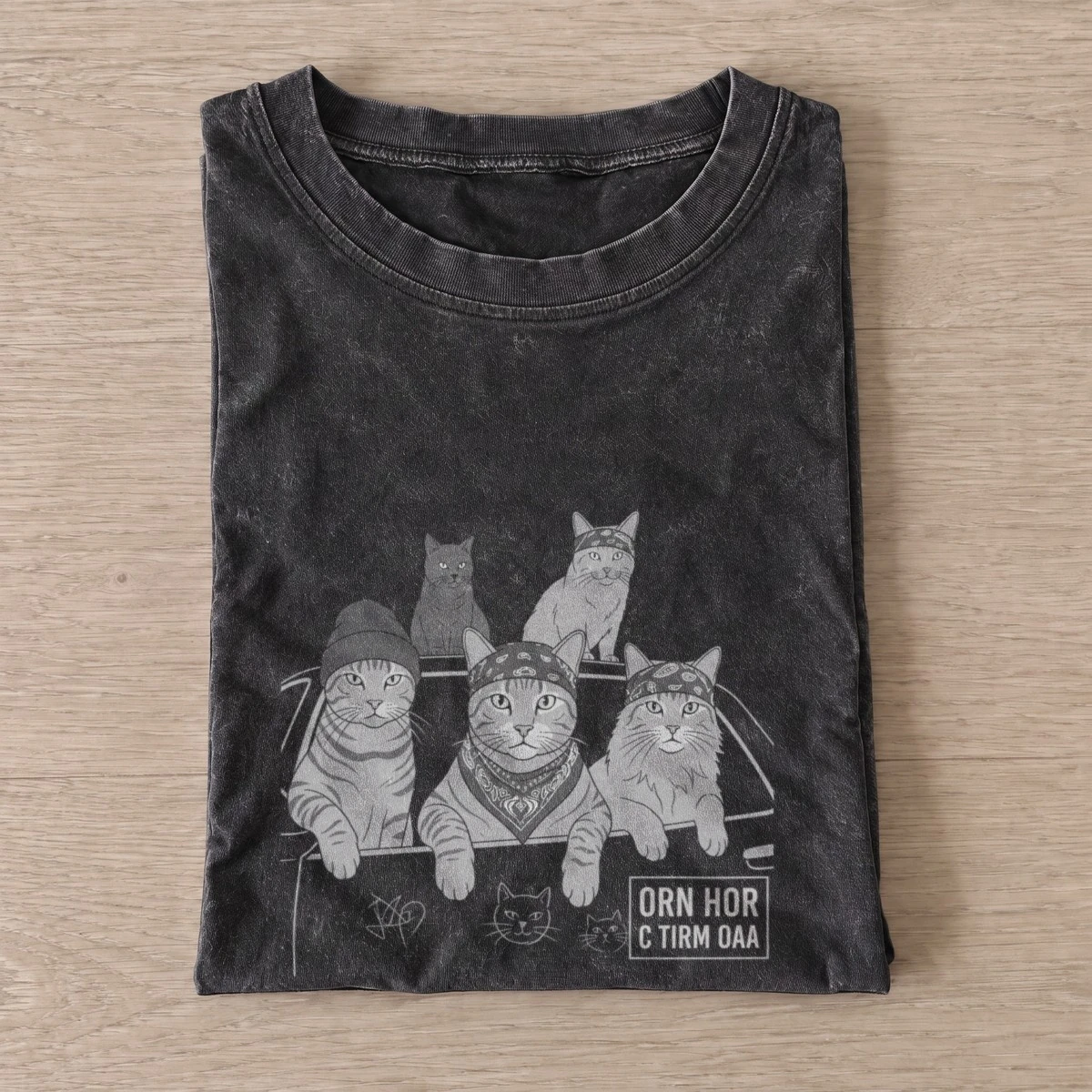 Street cat crew vintage t shirt washed20black20street cat crew.webp