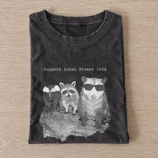 Street cats sunglasses vintage t shirt washed20black20street cats sunglasses.webp