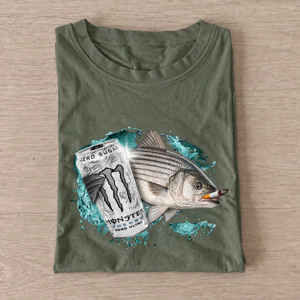 Striped Bass Energy Fishing T-Shirt — graphic design