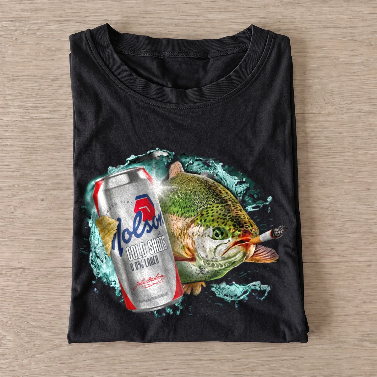 Strong lager trout t shirt black20strong lager trout.webp