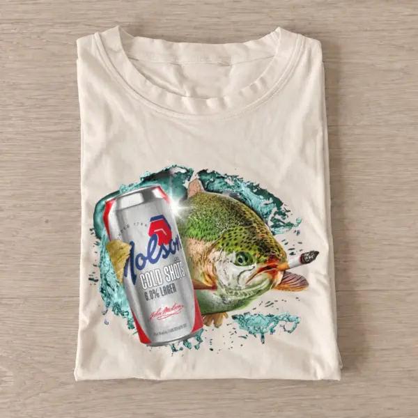 Strong lager trout t shirt sand20strong lager trout.webp