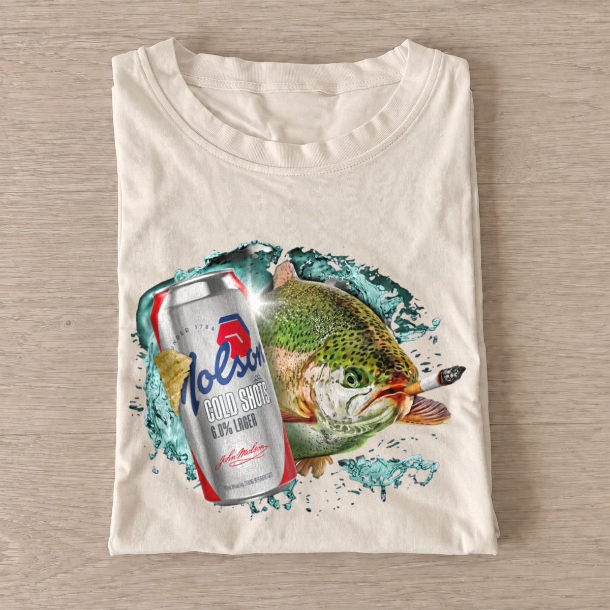 Strong lager trout t shirt sand20strong lager trout.webp