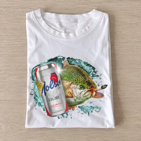Strong lager trout t shirt white20strong lager trout.webp