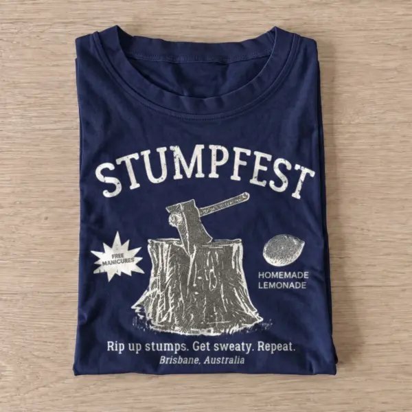 Stumpfest tree stump graphic t shirt navy20stump festival.webp
