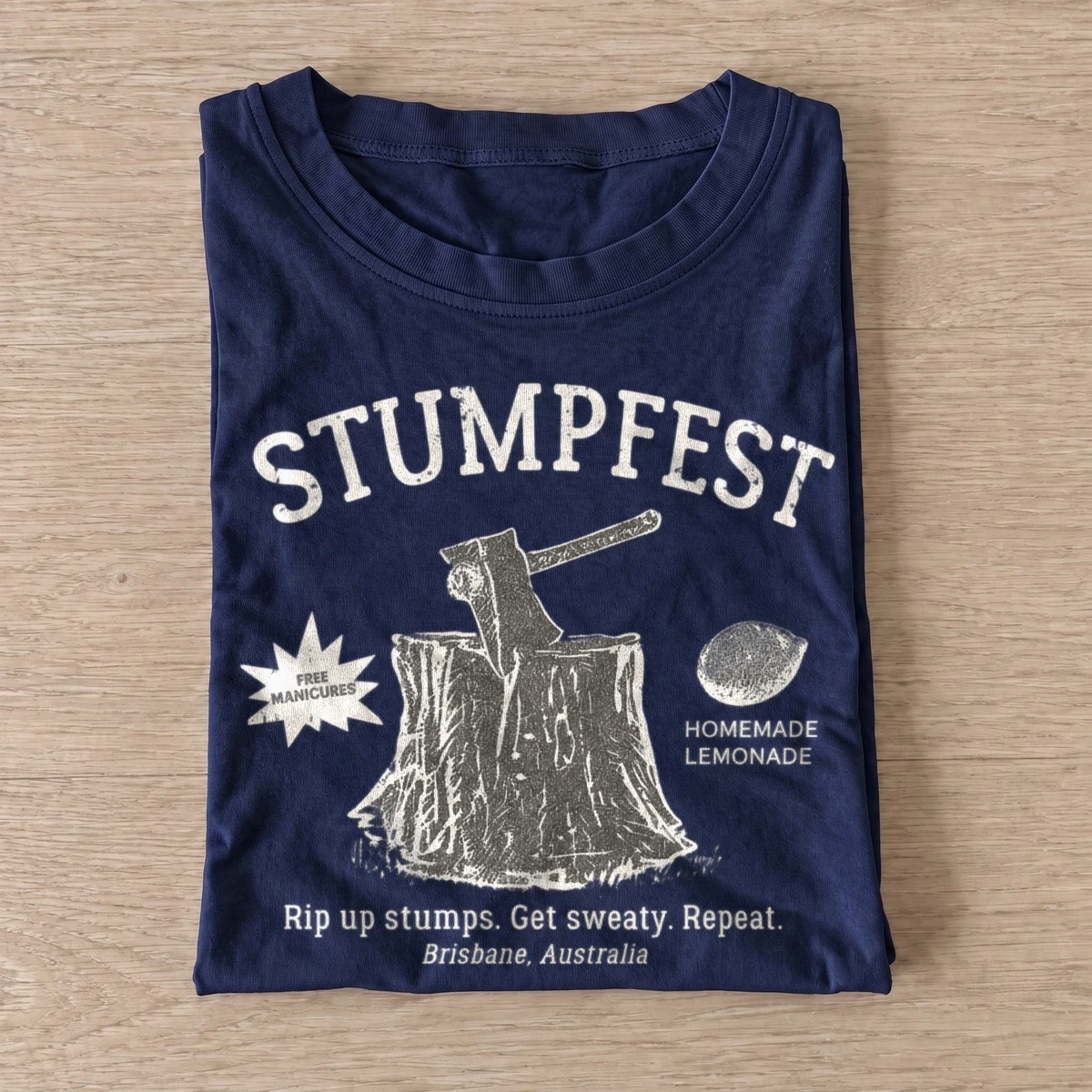 Stumpfest tree stump graphic t shirt navy20stump festival.webp