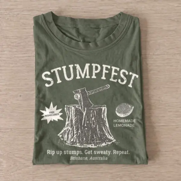 Stumpfest tree stump graphic t shirt olive20stump festival.webp