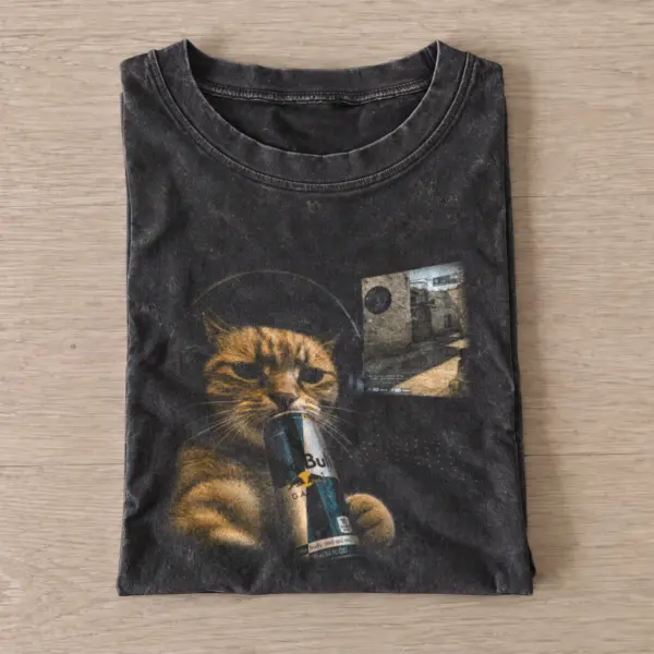 Sugarfree Boost Gamer Cat Vintage Graphic T-Shirt — graphic design