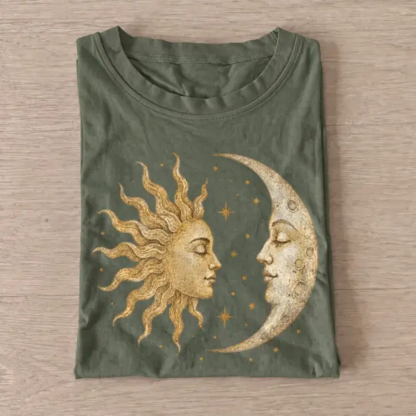 Sun moon gaze celestial t shirt olive20sun moon gaze.webp
