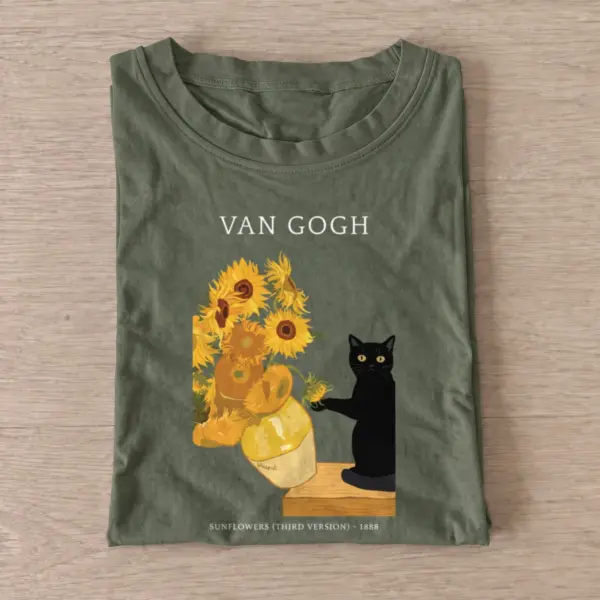 Sunflower cat t shirt olive20sunflower cat.webp