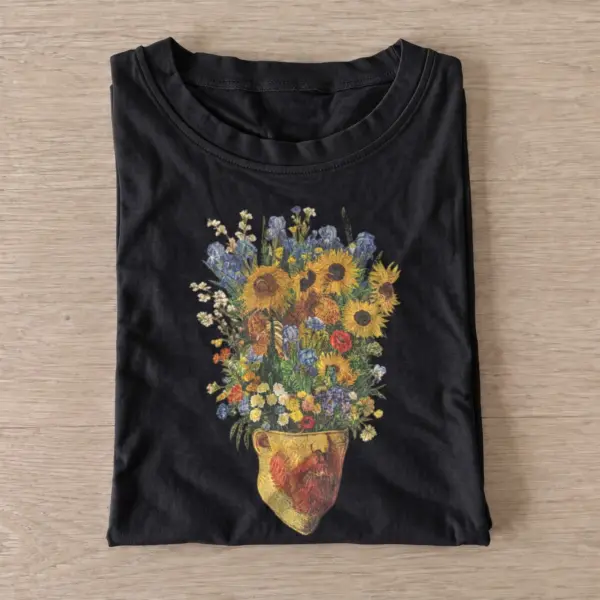 Sunflower garden vase t shirt black20sunflower garden vase.webp