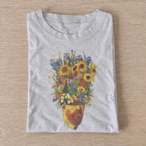 Sunflower garden vase t shirt gray20sunflower garden vase.webp