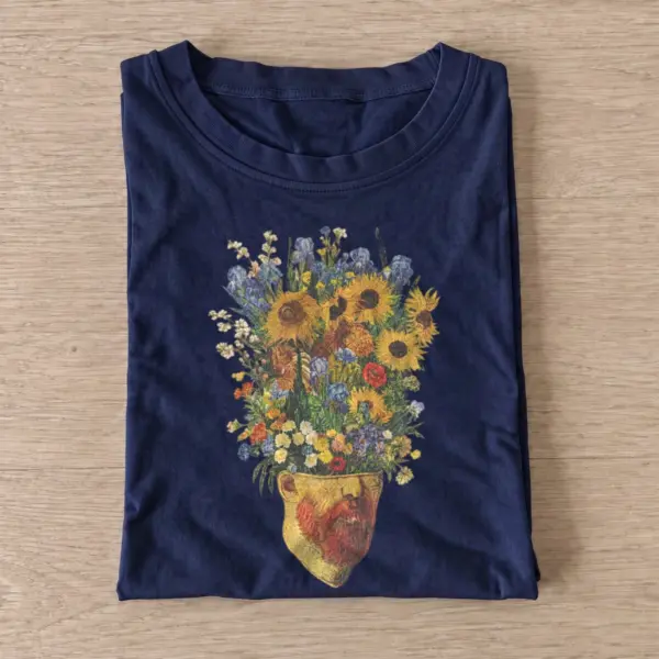 Sunflower garden vase t shirt navy20sunflower garden vase.webp