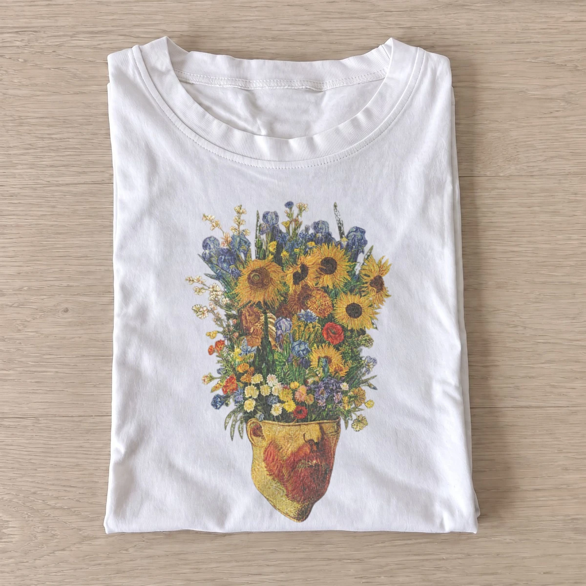 Sunflower garden vase t shirt white20sunflower garden vase.webp