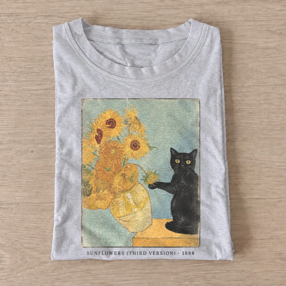Sunflower painter black cat t shirt gray20sunflower painter cat.webp