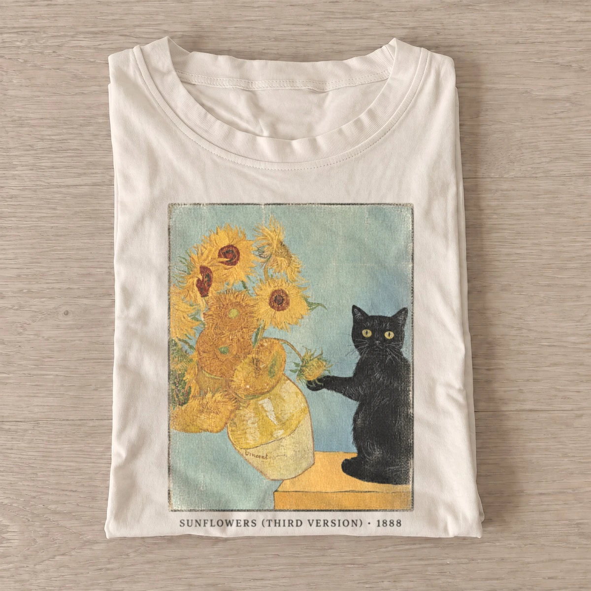 Sunflower painter black cat t shirt sand20sunflower painter cat.webp