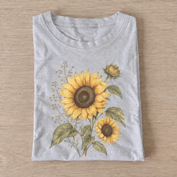 Sunflower pair botanical graphic t shirt gray20sunflower pair.webp